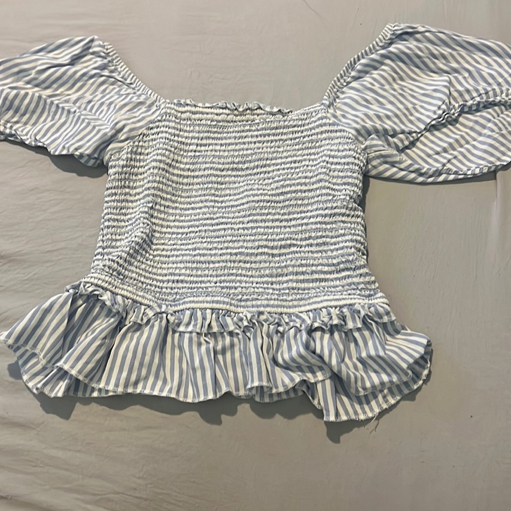 Light Blue and White print